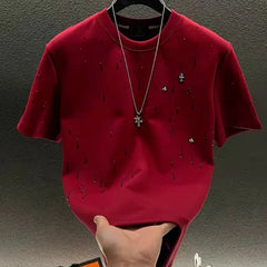 Cotton Men's Round Neck Custom Printed T-Shirt High QualityBulk Woven Blank Plain T-Shirt for Men