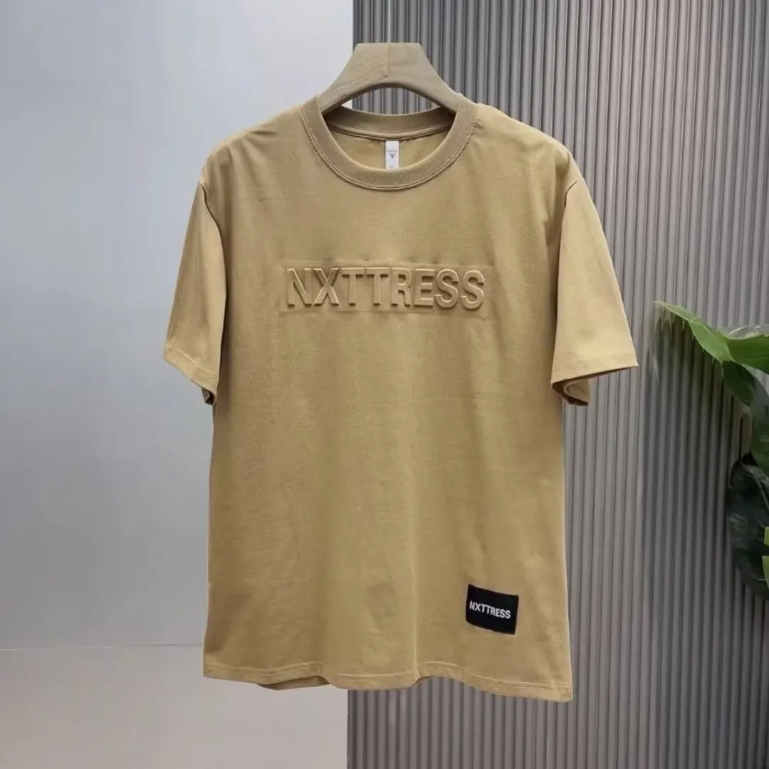 Summer Loose Hong Kong Style Short-sleeved Men's T-shirt Trendy Half-sleeved Top Korean Style  All-match Men's T-shirt