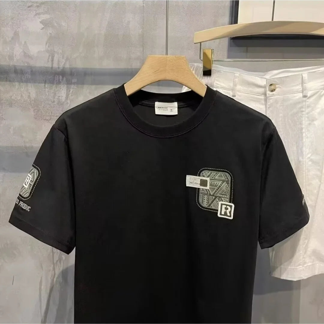 Summer Trendy Brand Men's Short-sleeved T-shirt Men's New Fashion Slim-fit Printed Top Clothes Half-sleeved T-shirt
