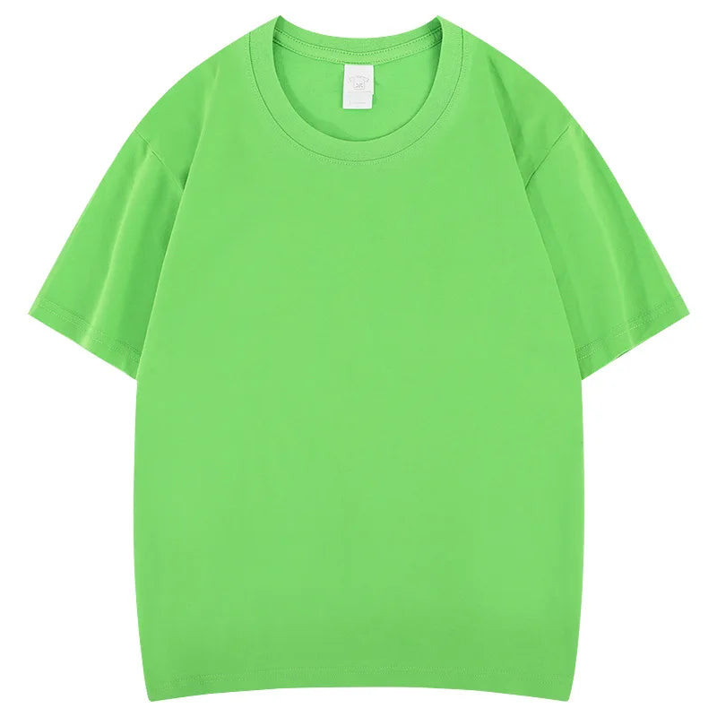 Cotton High Quality Unisex T-shirt 100% Cotton Summer Oversized Men's T-shirt Round Neck Solid Color Blank T-shirt for Men