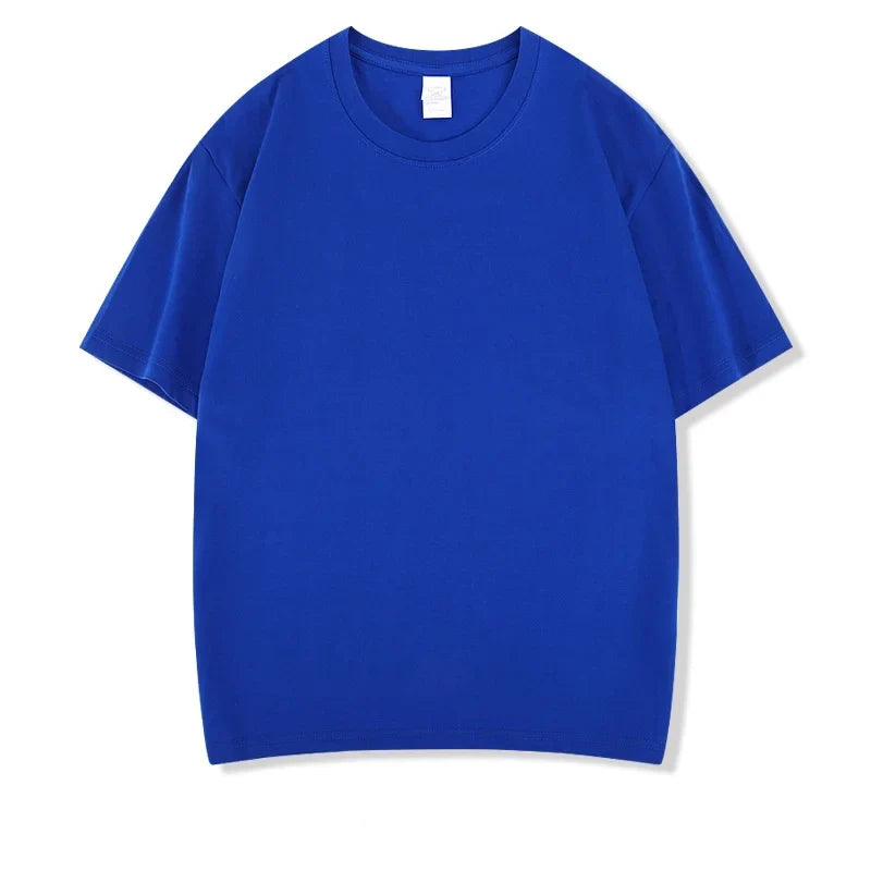 Cotton High Quality Unisex T-shirt 100% Cotton Summer Oversized Men's T-shirt Round Neck Solid Color Blank T-shirt for Men