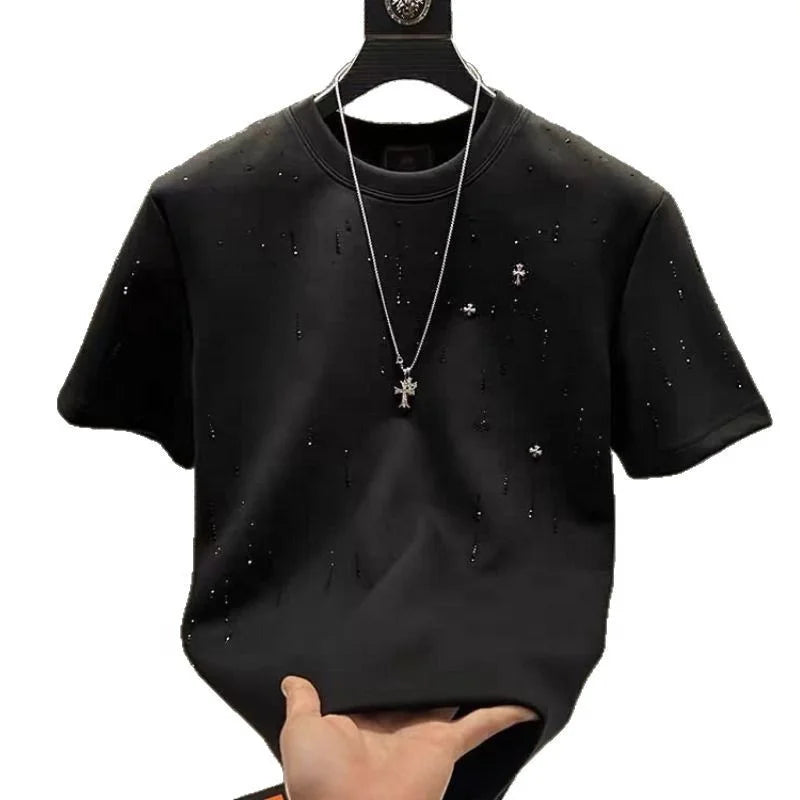 Cotton Men's Round Neck Custom Printed T-Shirt High QualityBulk Woven Blank Plain T-Shirt for Men