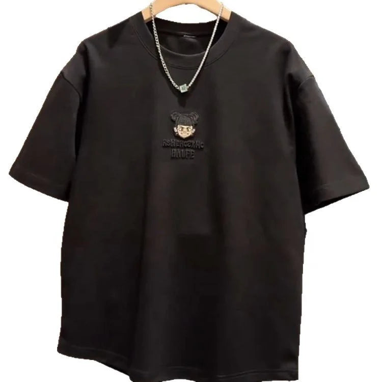 New Summer Printed Loose Casual Half-sleeved T-shirt Men's Fashionable All-match Trendy Short-sleeved Top
