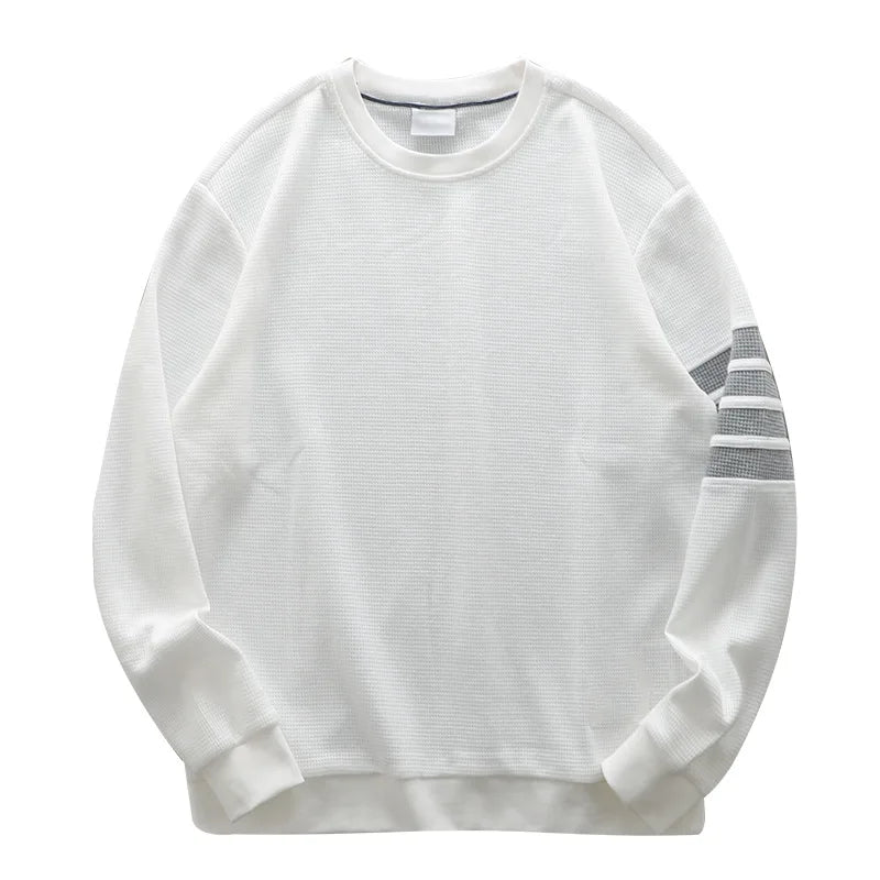 Waffley Men's Sweatshirt Spring and Autumn New Men's Crewneck Pullover Loose Sweatshirt Top Trendy Long Sleeve T-shirt