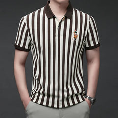 Summer New Men's High Quality Embroidered Polo Shirt Loose Fit Short Sleeve Casual Top