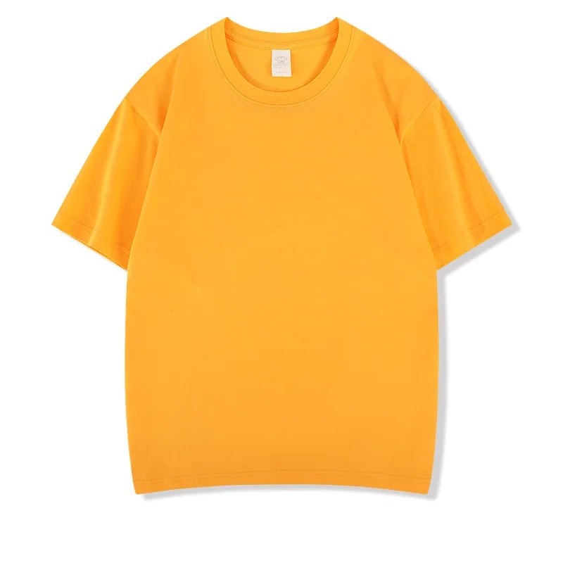 Cotton High Quality Unisex T-shirt 100% Cotton Summer Oversized Men's T-shirt Round Neck Solid Color Blank T-shirt for Men