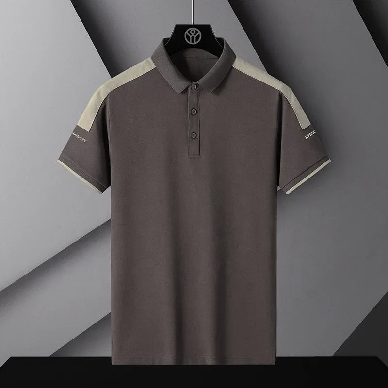 New Youth Summer Ice Silk Cool New Turndown Shirt Men's Casual Trendy Color-matching Short-sleeved Shirt for Men
