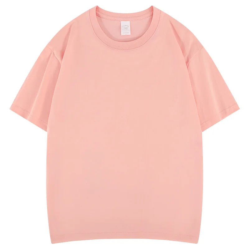 Cotton High Quality Unisex T-shirt 100% Cotton Summer Oversized Men's T-shirt Round Neck Solid Color Blank T-shirt for Men