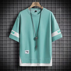 New Short-sleeved T-shirt Men's Summer Thin Top Hong Kong-style Fashionable Ins Casual Half-sleeved Shirt