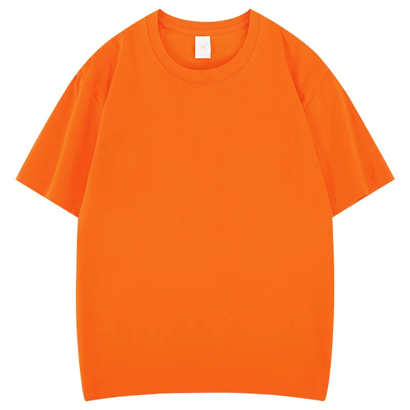 Cotton High Quality Unisex T-shirt 100% Cotton Summer Oversized Men's T-shirt Round Neck Solid Color Blank T-shirt for Men