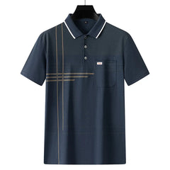 New Plus Size Men's Casual Fashion Printed Polo Shirt - Short Sleeve Lapel T-Shirt