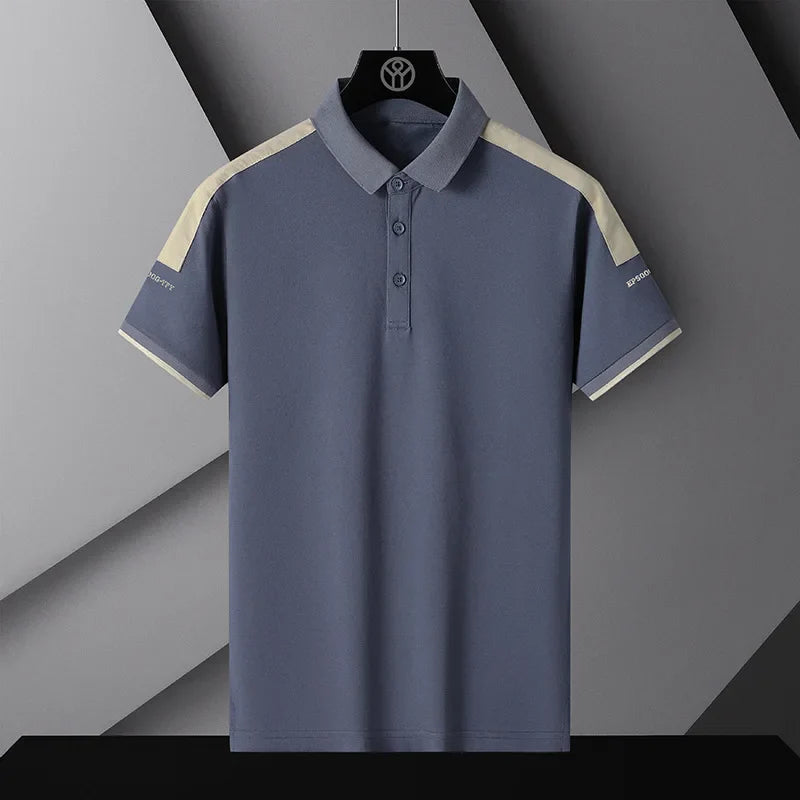 New Youth Summer Ice Silk Cool New Turndown Shirt Men's Casual Trendy Color-matching Short-sleeved Shirt for Men