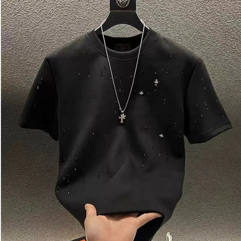 Cotton Men's Round Neck Custom Printed T-Shirt High QualityBulk Woven Blank Plain T-Shirt for Men