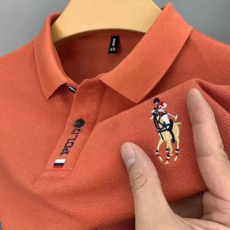 Summer Men's Short Sleeve T-shirt Embroidery Casual Turndown POLO Shirt Young and Middle-aged Men's Plus Size T-shirts