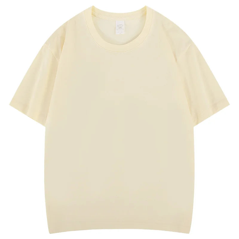 Cotton High Quality Unisex T-shirt 100% Cotton Summer Oversized Men's T-shirt Round Neck Solid Color Blank T-shirt for Men