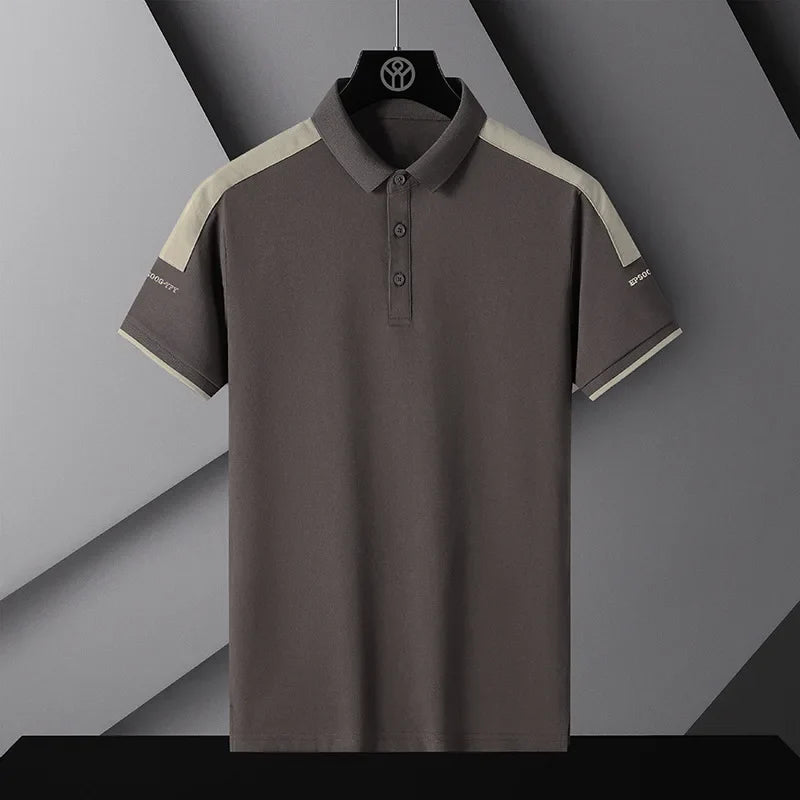 New Youth Summer Ice Silk Cool New Turndown Shirt Men's Casual Trendy Color-matching Short-sleeved Shirt for Men