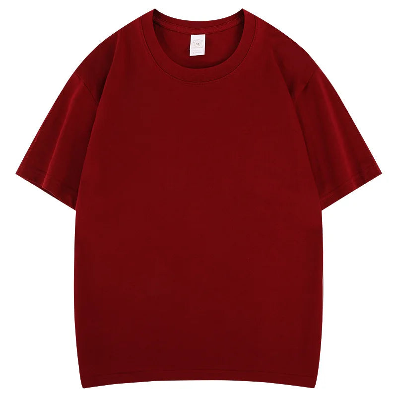 Cotton High Quality Unisex T-shirt 100% Cotton Summer Oversized Men's T-shirt Round Neck Solid Color Blank T-shirt for Men