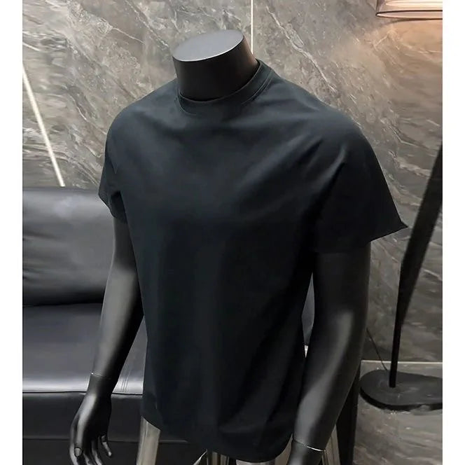 Summer New Men's Sorona Fabric T-shirt Cool Touch Antibacterial Quick Dry Regular Shoulder Short Sleeve Tee