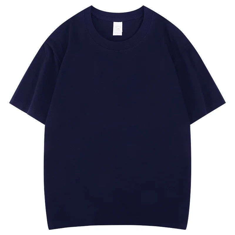 Cotton High Quality Unisex T-shirt 100% Cotton Summer Oversized Men's T-shirt Round Neck Solid Color Blank T-shirt for Men