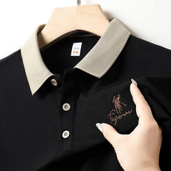 Summer Trending Breathable Short-Sleeved Lapel T-Shirt Men Casual Style Polo Shirts