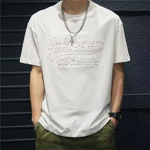 Three-dimensional Printing Short Sleeve T-shirt Men's Summer Loose Fashion Ice Silk Thin Breathable Casual T-shirt Men