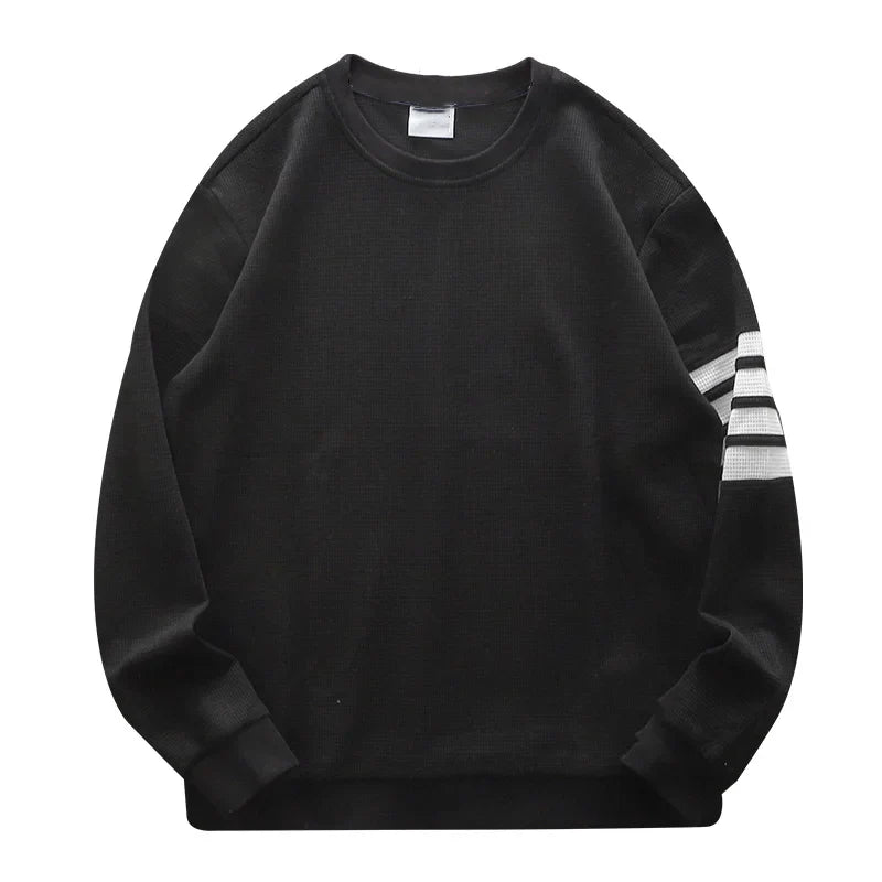 Waffley Men's Sweatshirt Spring and Autumn New Men's Crewneck Pullover Loose Sweatshirt Top Trendy Long Sleeve T-shirt