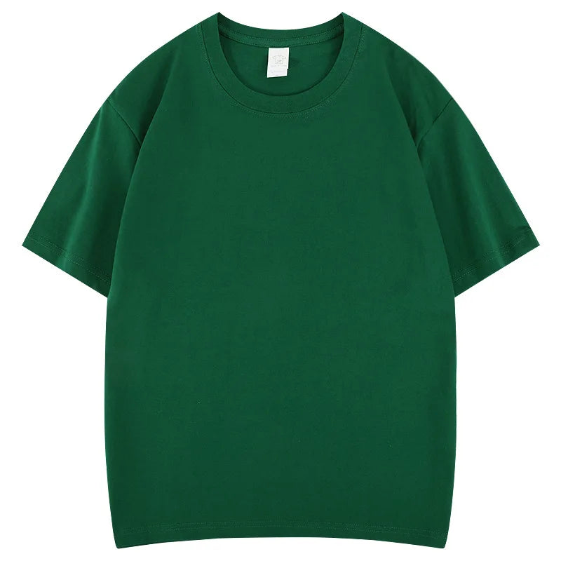 Cotton High Quality Unisex T-shirt 100% Cotton Summer Oversized Men's T-shirt Round Neck Solid Color Blank T-shirt for Men