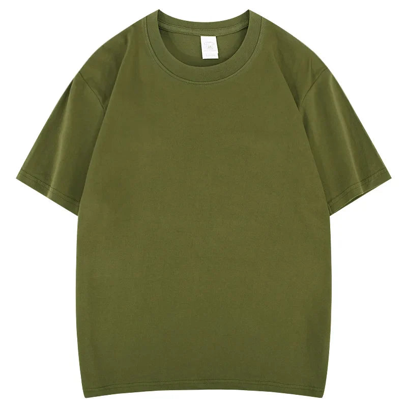 Cotton High Quality Unisex T-shirt 100% Cotton Summer Oversized Men's T-shirt Round Neck Solid Color Blank T-shirt for Men