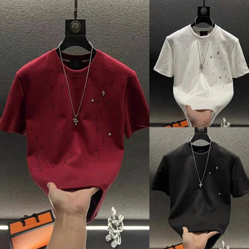Cotton Men's Round Neck Custom Printed T-Shirt High QualityBulk Woven Blank Plain T-Shirt for Men