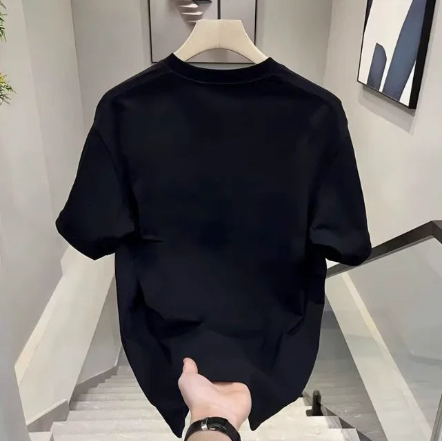 Cotton Summer Streetwear New Men's Graphic T-shirt Trendy Casual Crew Neck Short Sleeve