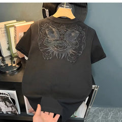 Embroidered Short-sleeved Men's T-shirt Summer New Casual Half-sleeved T-shirt Youth Base Shirt
