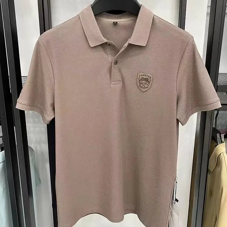 Summer Short-sleeved Polo Shirt Half-sleeved T-shirt Regular Shoulder Men's T-shirt Turnaround Shirt