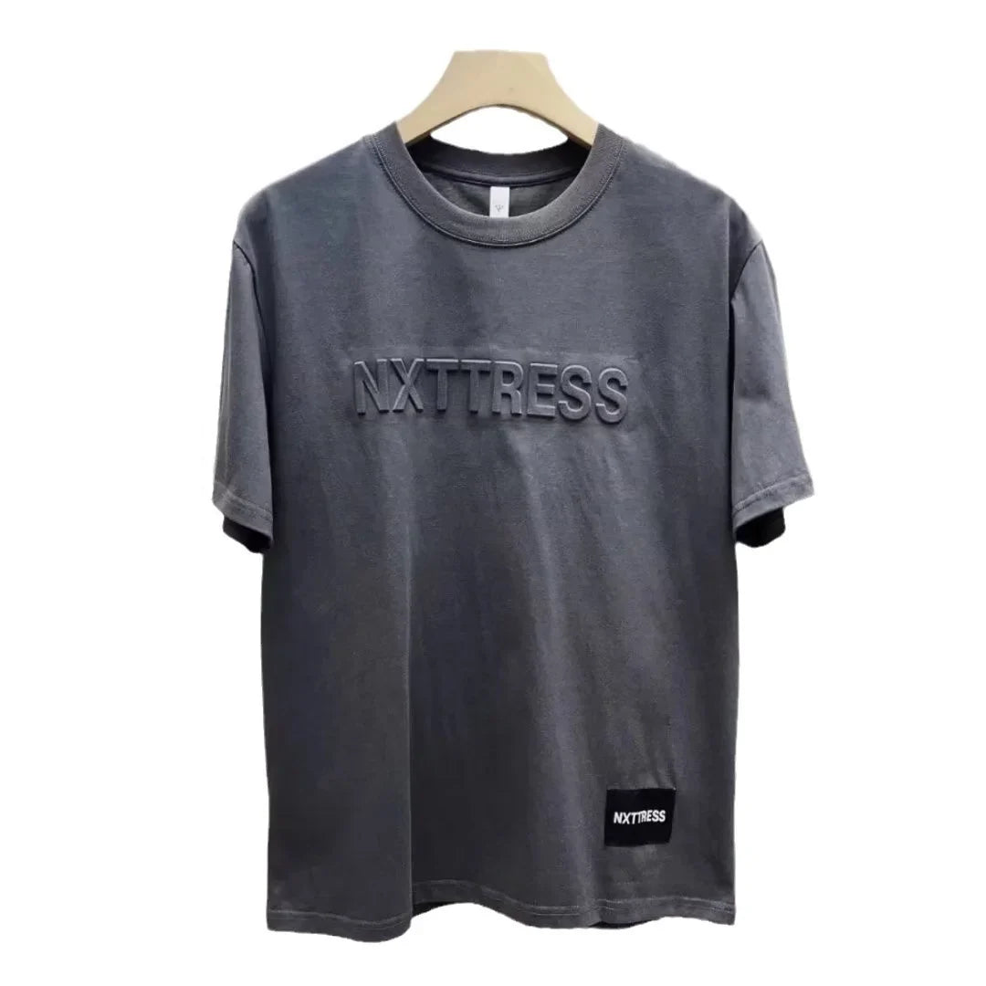 Summer Loose Hong Kong Style Short-sleeved Men's T-shirt Trendy Half-sleeved Top Korean Style  All-match Men's T-shirt