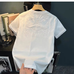 Embroidered Short-sleeved Men's T-shirt Summer New Casual Half-sleeved T-shirt Youth Base Shirt