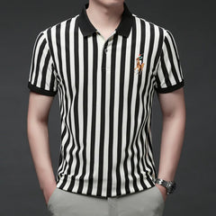 Summer New Men's High Quality Embroidered Polo Shirt Loose Fit Short Sleeve Casual Top