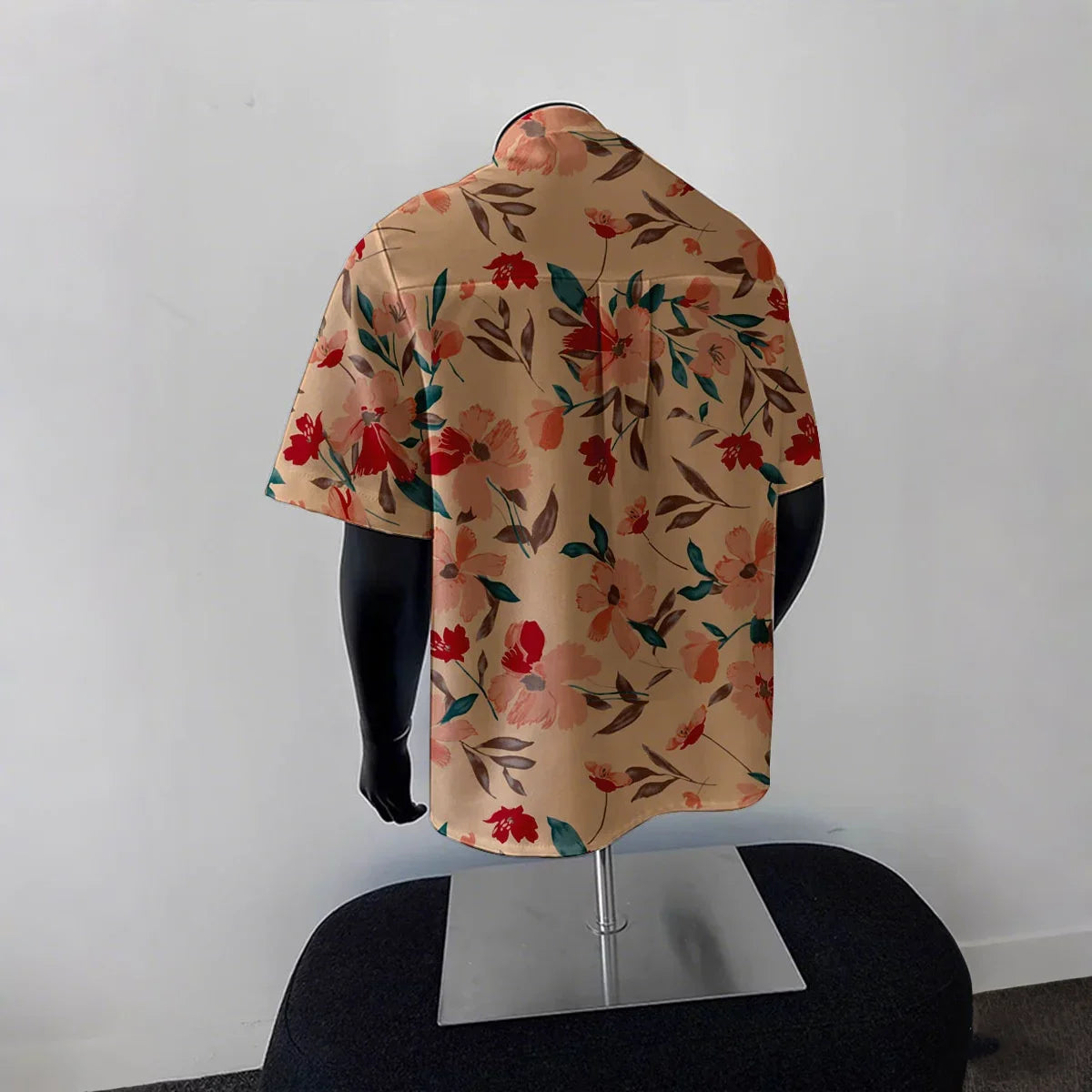 Men's Hawaiian Floral Short-Sleeve Shirt - Summer American Retro Ideal for Thai Getaways Beach Outfits & Coastal Styles