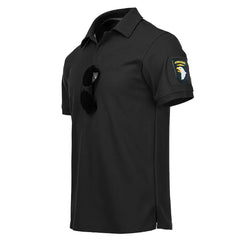 Men's Breathable Quick Dry Mercerized Short Sleeve Polo Shirt Tactical Shirt Hiking Hunting Training Stretchy Loose Polo Shirt
