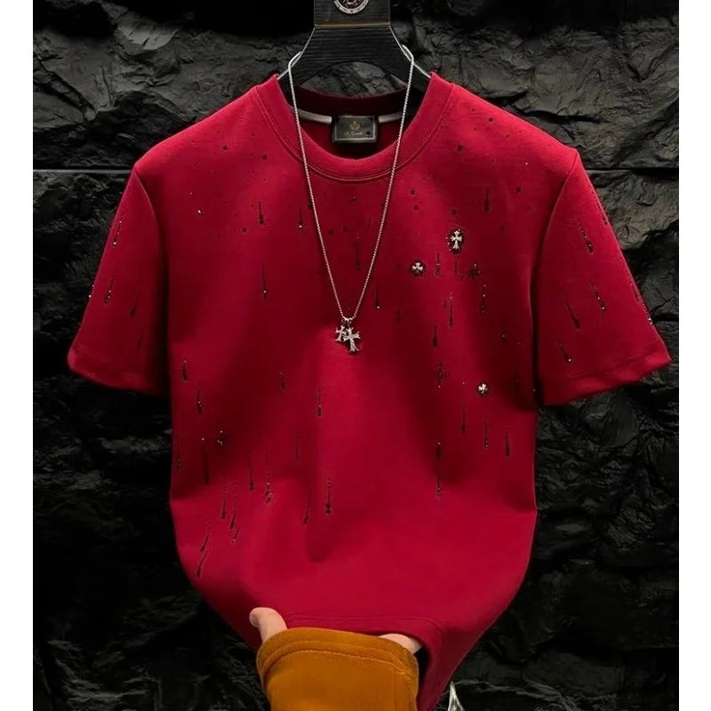 Cotton Men's Round Neck Custom Printed T-Shirt High QualityBulk Woven Blank Plain T-Shirt for Men
