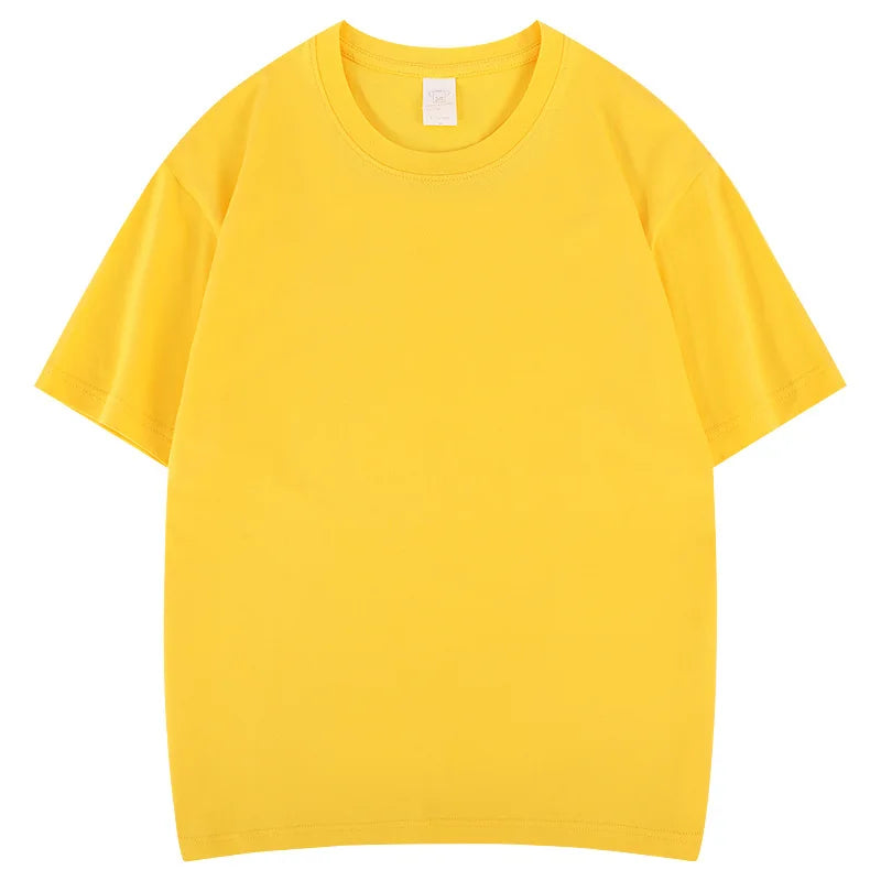 Cotton High Quality Unisex T-shirt 100% Cotton Summer Oversized Men's T-shirt Round Neck Solid Color Blank T-shirt for Men