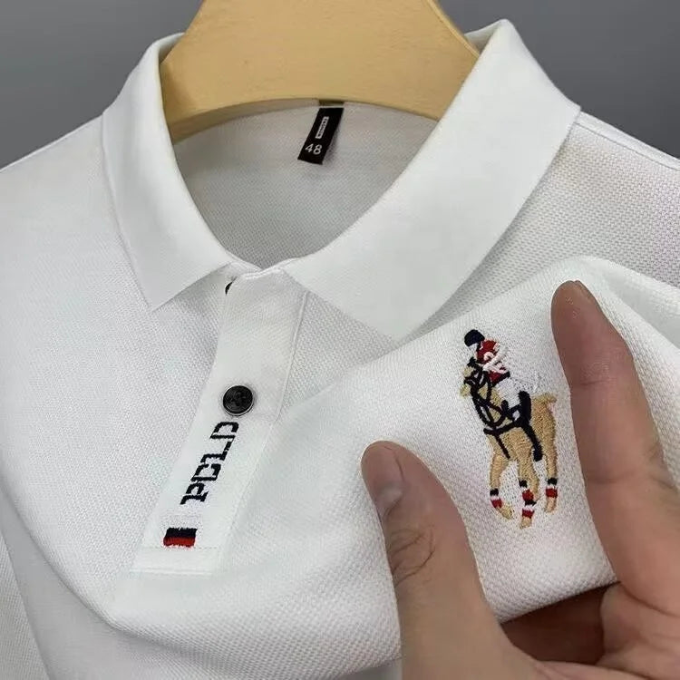 Summer Men's Short Sleeve T-shirt Embroidery Casual Turndown POLO Shirt Young and Middle-aged Men's Plus Size T-shirts