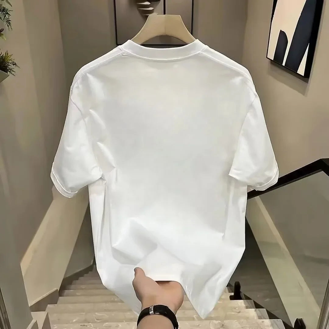 Unisex Heavyweight Cotton Short Sleeve T-Shirt Summer New Arrival Chinese Trendy Style Couple-Friendly Casual Top