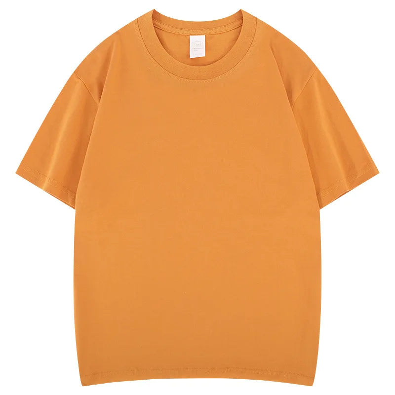 Cotton High Quality Unisex T-shirt 100% Cotton Summer Oversized Men's T-shirt Round Neck Solid Color Blank T-shirt for Men