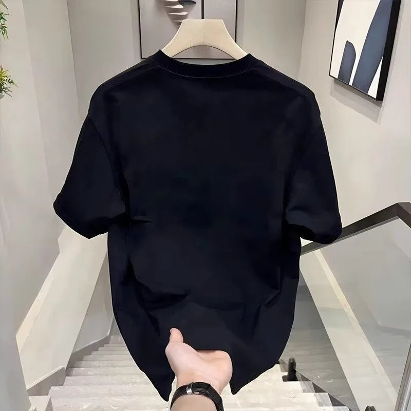 Cotton Summer Streetwear New Men's Graphic T-shirt Trendy Casual Crew Neck Short Sleeve