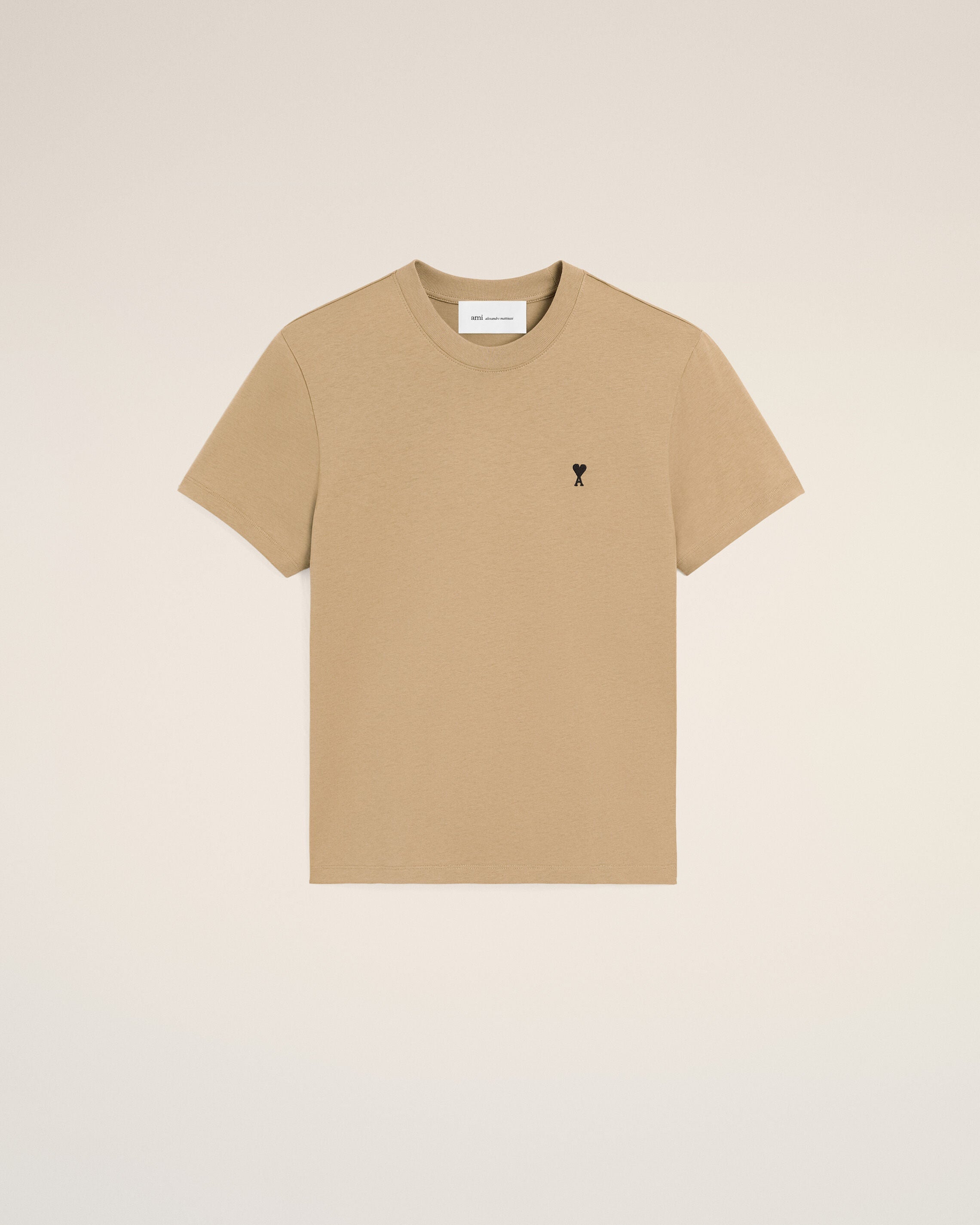 Beige cotton t-shirt with Ami de Coeur