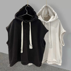 Solid Color New Men's Tank Tops Vest Sleeveless Tees for Male Hooded Man Vests Tops Hip Hop Men Tank Top