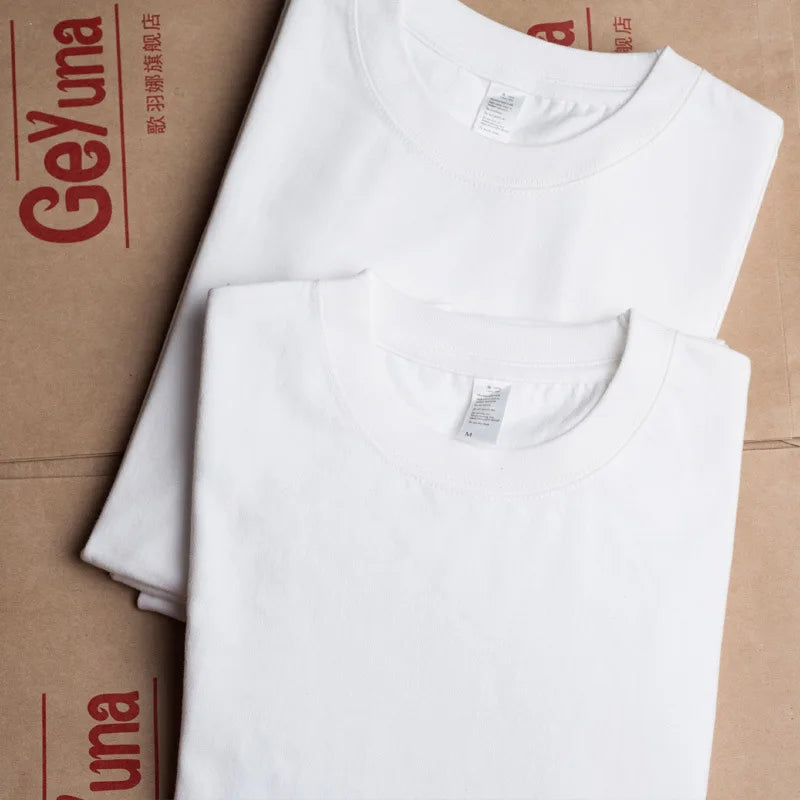 Summer Fashion Solid Color Cotton T-shirt Men's Trendy Crew Neck Short-Sleeve Top