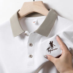 Summer Trending Breathable Short-Sleeved Lapel T-Shirt Men Casual Style Polo Shirts