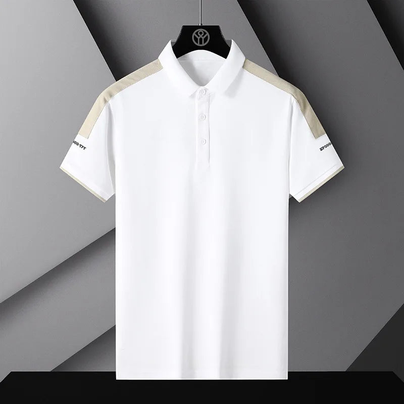 New Youth Summer Ice Silk Cool New Turndown Shirt Men's Casual Trendy Color-matching Short-sleeved Shirt for Men