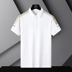 New Youth Summer Ice Silk Cool New Turndown Shirt Men's Casual Trendy Color-matching Short-sleeved Shirt for Men