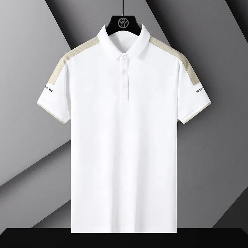 New Youth Summer Ice Silk Cool New Turndown Shirt Men's Casual Trendy Color-matching Short-sleeved Shirt for Men